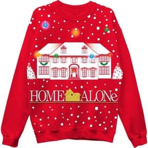 Home Alone Festive Red Holiday Light Up Sweater Large